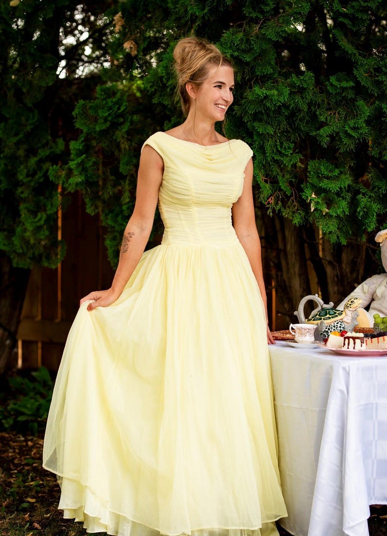 Yellow vintage evening gown
